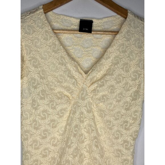 Vintage J.T.B. Lace Blouse Cap Sleeves Y2k Lace Fairy Grunge Whimsigoth Small - Picture 3 of 13